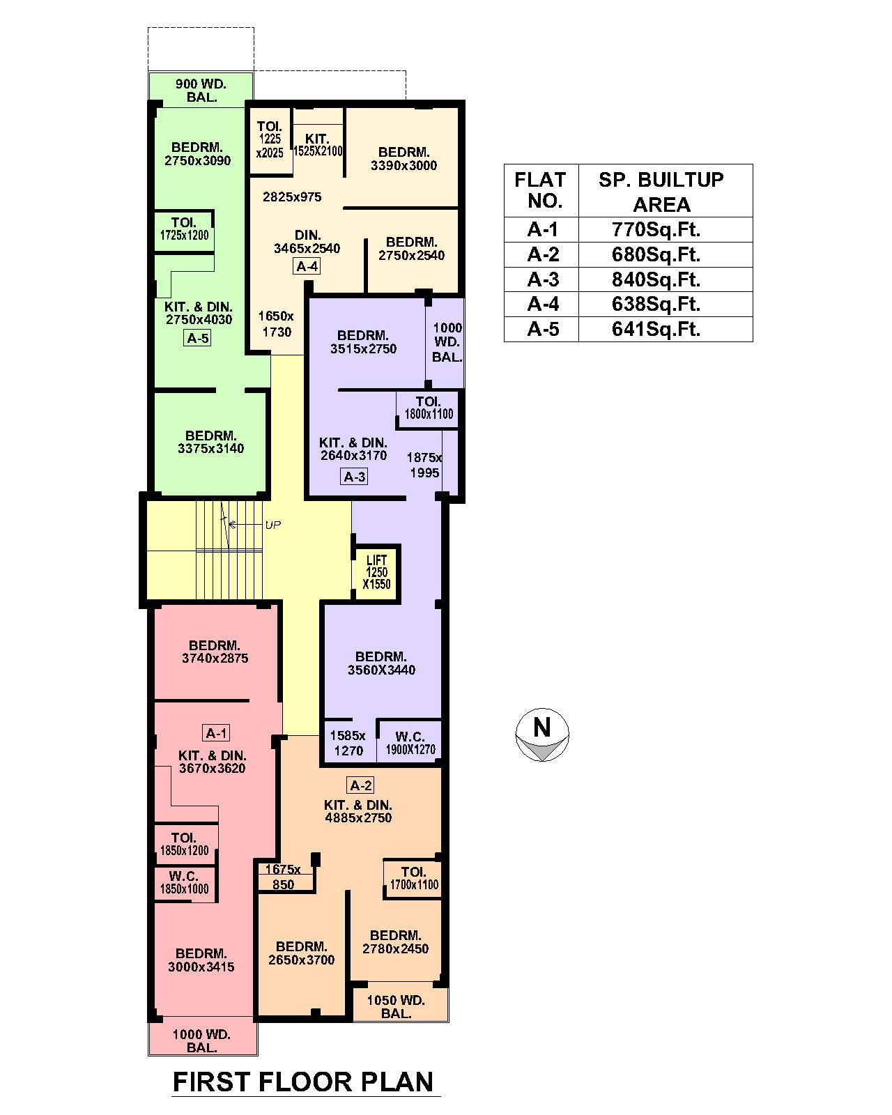 First Floor Plan in Sujata Projects