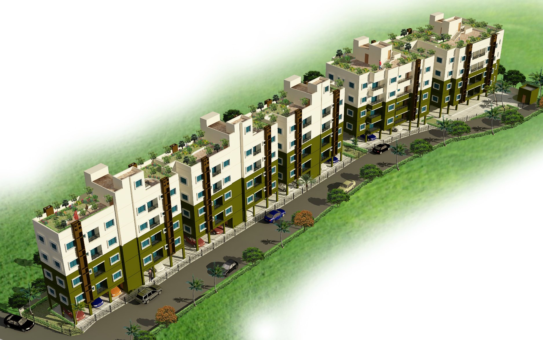 birds eye view image of Gaurav Garden Projects of Pabitra Group of Companies