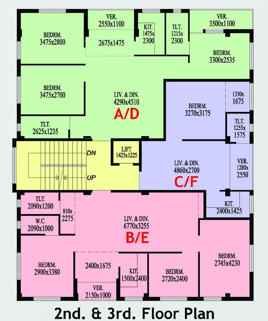 Second, third and fourth Floor plan in PabitraBhawan  Project