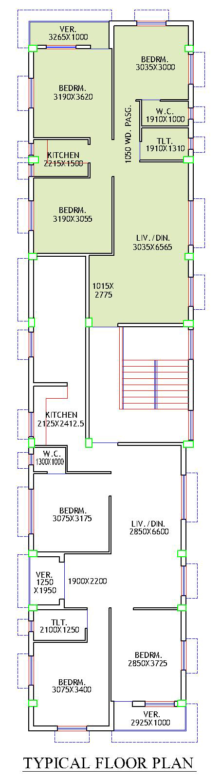 Typical Floor Plan of Santa Bhawan projects of Pabitra Group of Companies